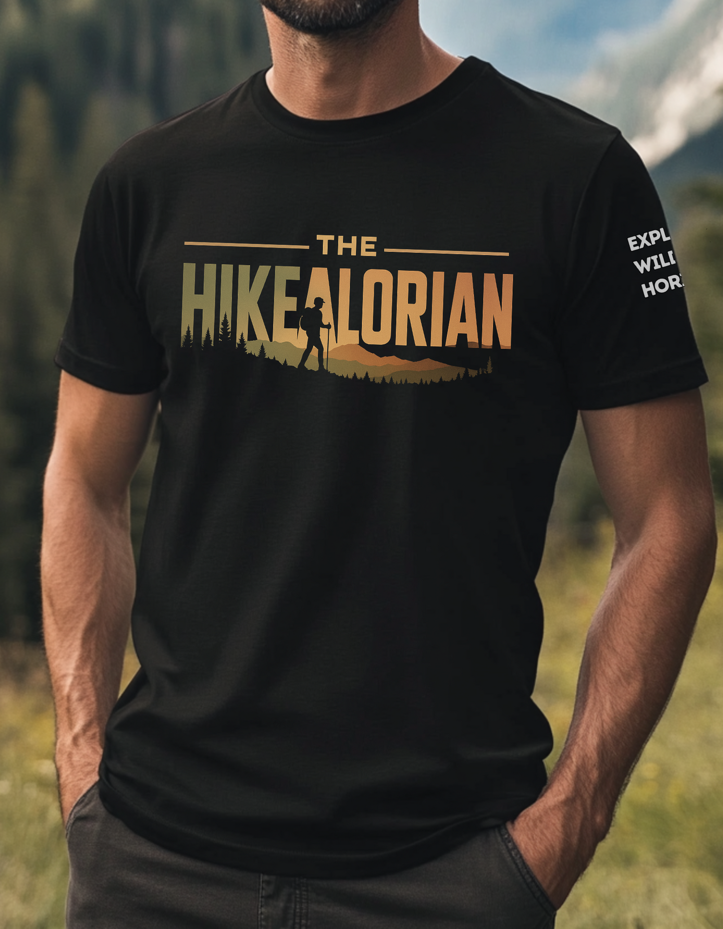 Hikealorian Hiking Shirt - Funny Star Gift - Outdoors Hiker Tee - Gift for Hikers - Hiking Pun T-Shirt - Explore Outdoors Shirt - Outdoors