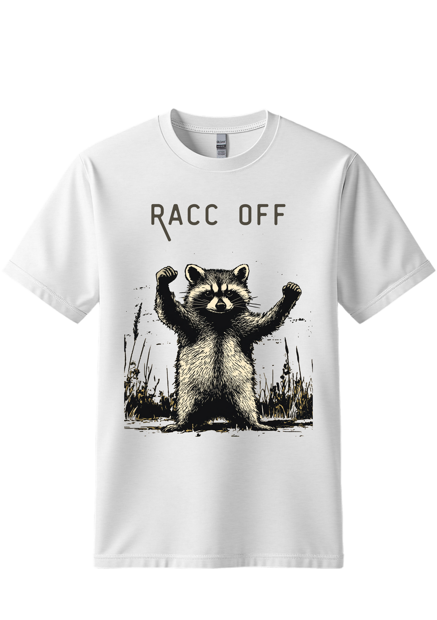Racc Off Raccoon - Graphic T-Shirt, Retro Unisex Adult T Shirt, Vintage Raccoon T Shirt, Nostalgia T Shirt, Relaxed Cotton Tees, Trash Panda