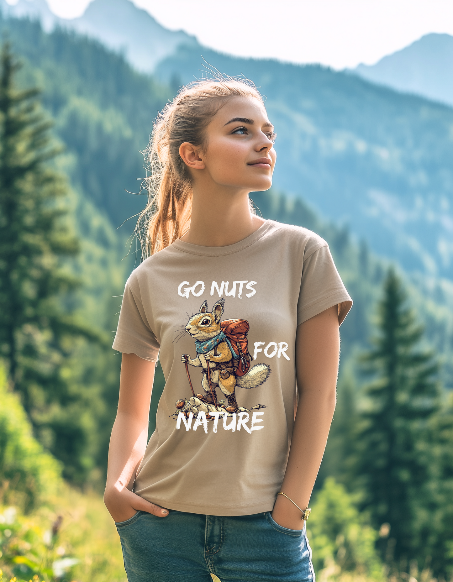 Go Nuts For Nature Society Squirrel Retro shirt, Funny Hiking Shirt, Forest Camper Shirt, Animal Sayings Sweatshirt, Squirrel Hiking
