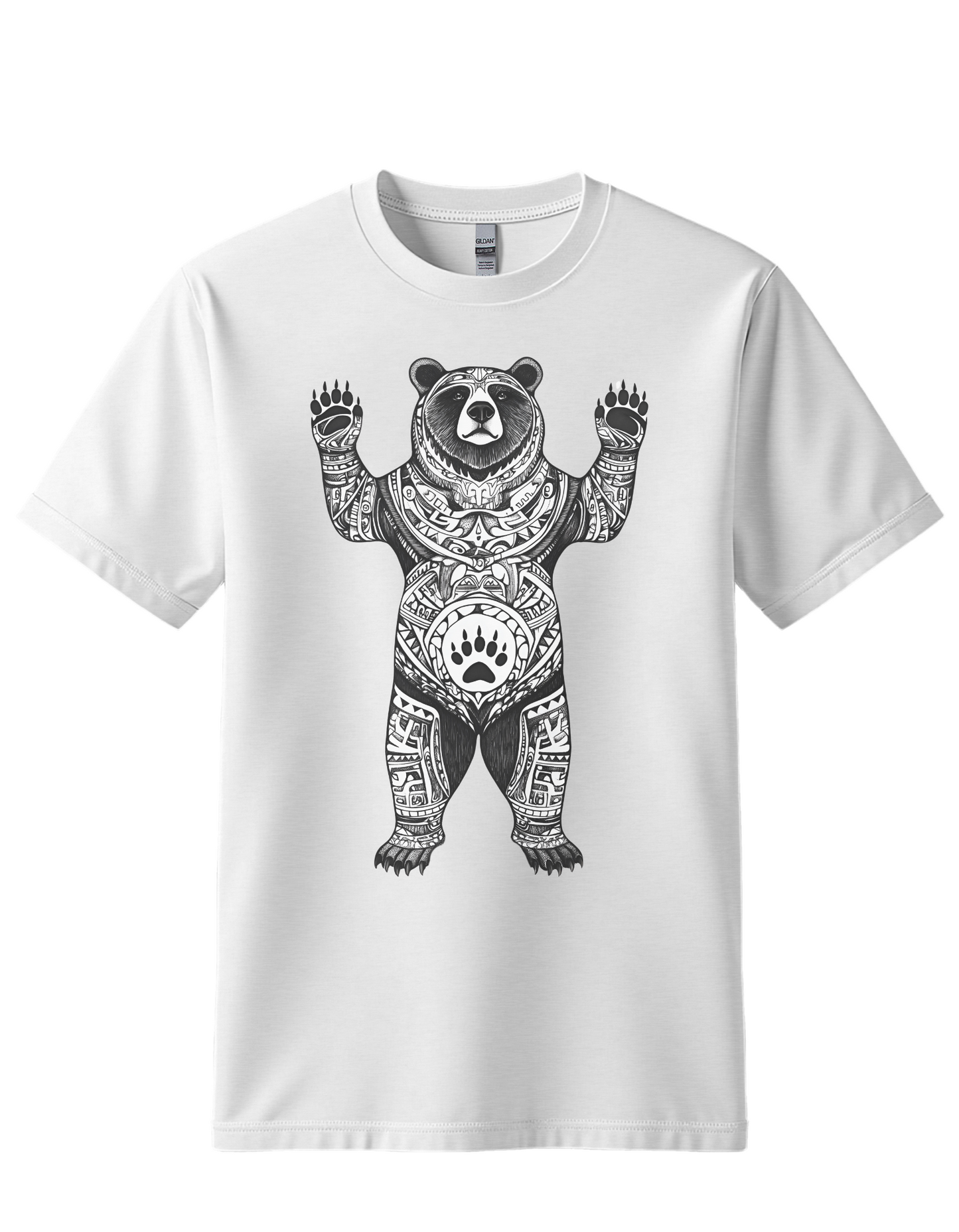 Tribal Bear T-Shirt - Native-Inspired Bear Design - Men's Graphic Tee - Women's Wildlife Shirt - Rustic Outdoor Shirt - Boho Bear Gift