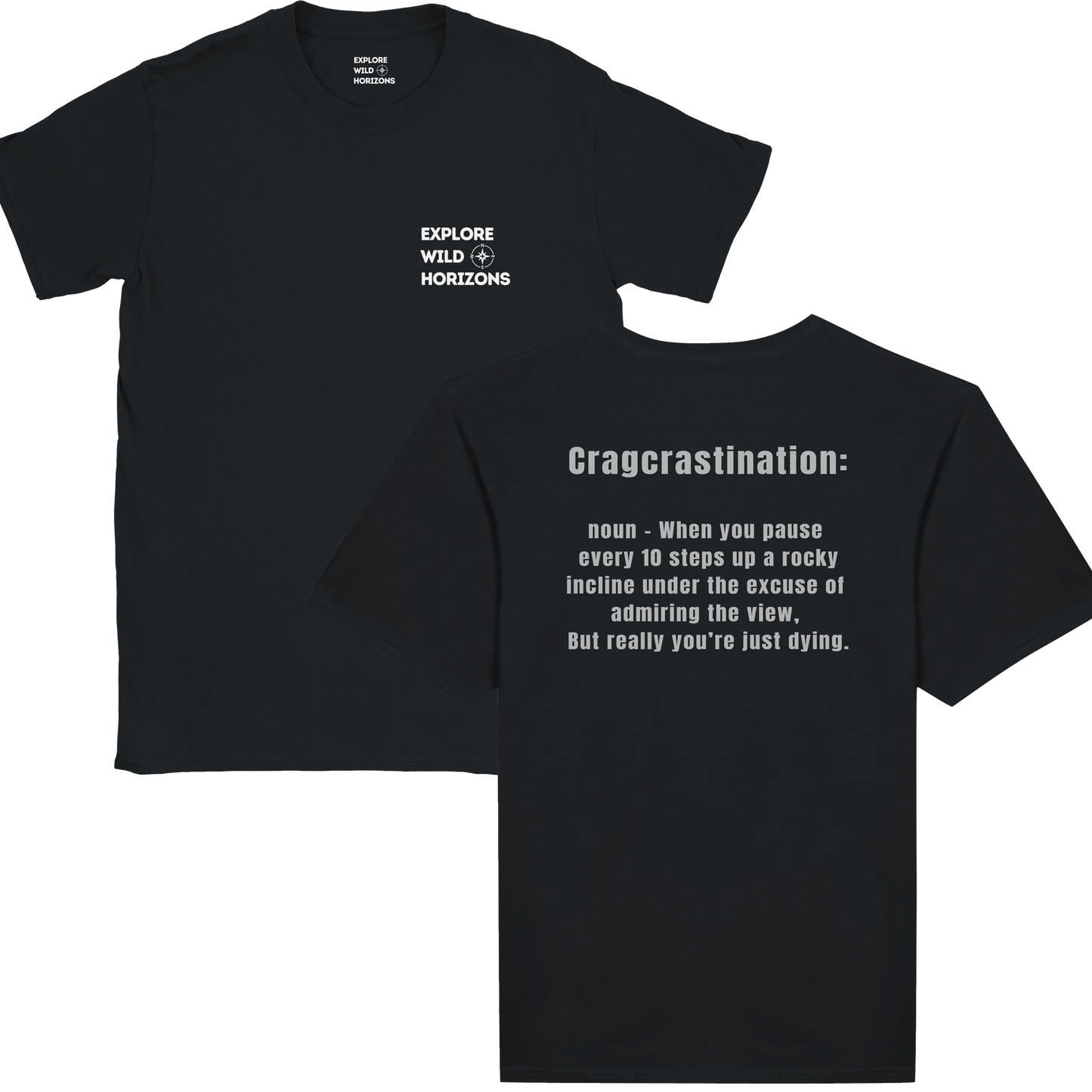 Cragcrastination T-Shirt - Funny Hiking Tee - Perfect Gift for Hikers - Funny Hiking Tee