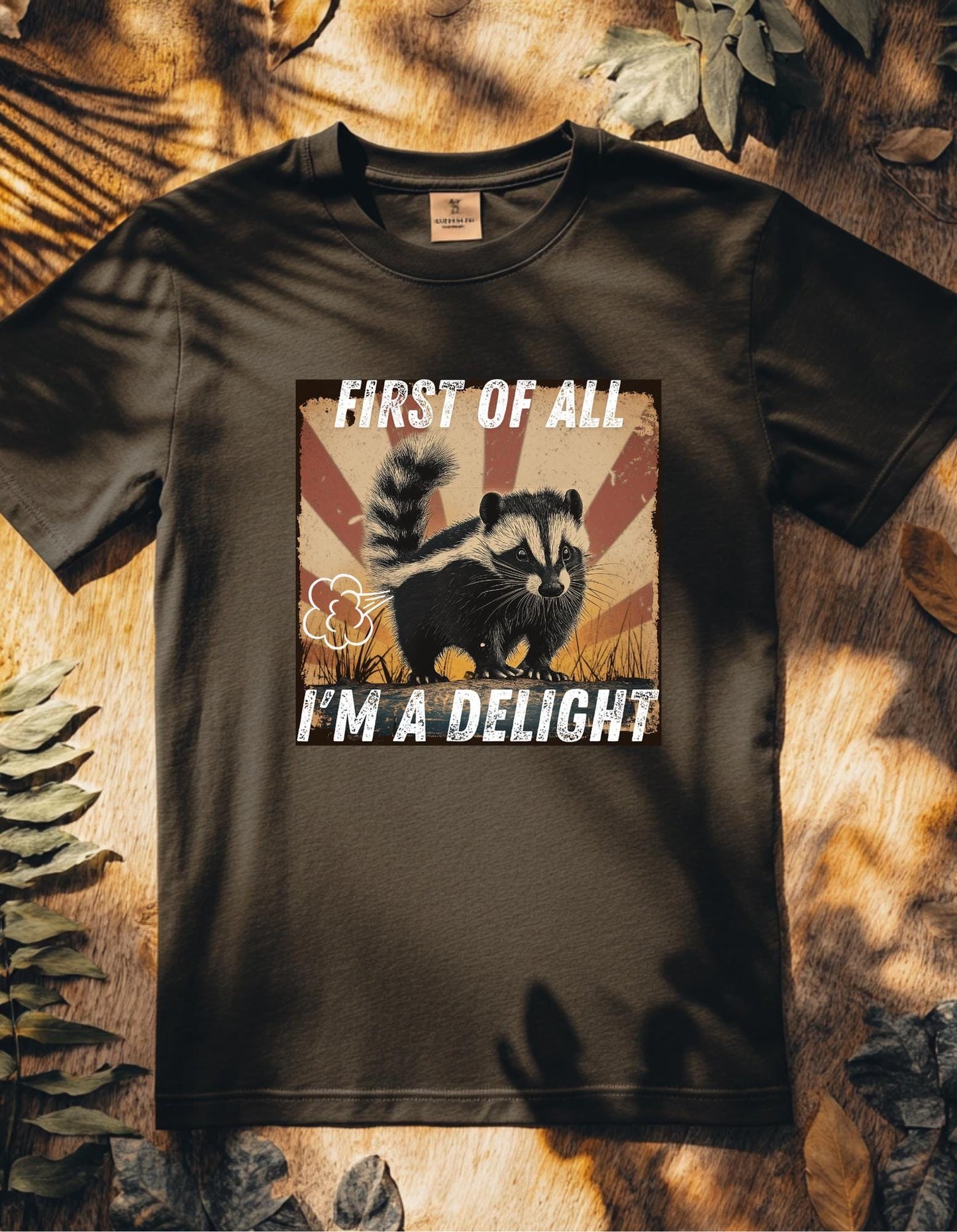 First Of All I'm A Delight Retro Sarcastic Angry Opossum Lover Shirt, Comfort Funny Animal Lover TShirt, Unique Gift for Opossum Lovers