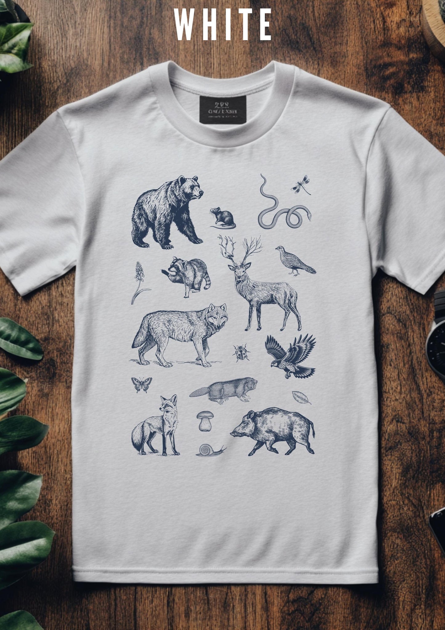 Vintage 90s Tattoo Forest Animal Tshirt, Retro Woodland Nature Shirt, Woodland, Eagle, Deer, Snake, Bear Shirt, Unisex Relaxed Adult Tee