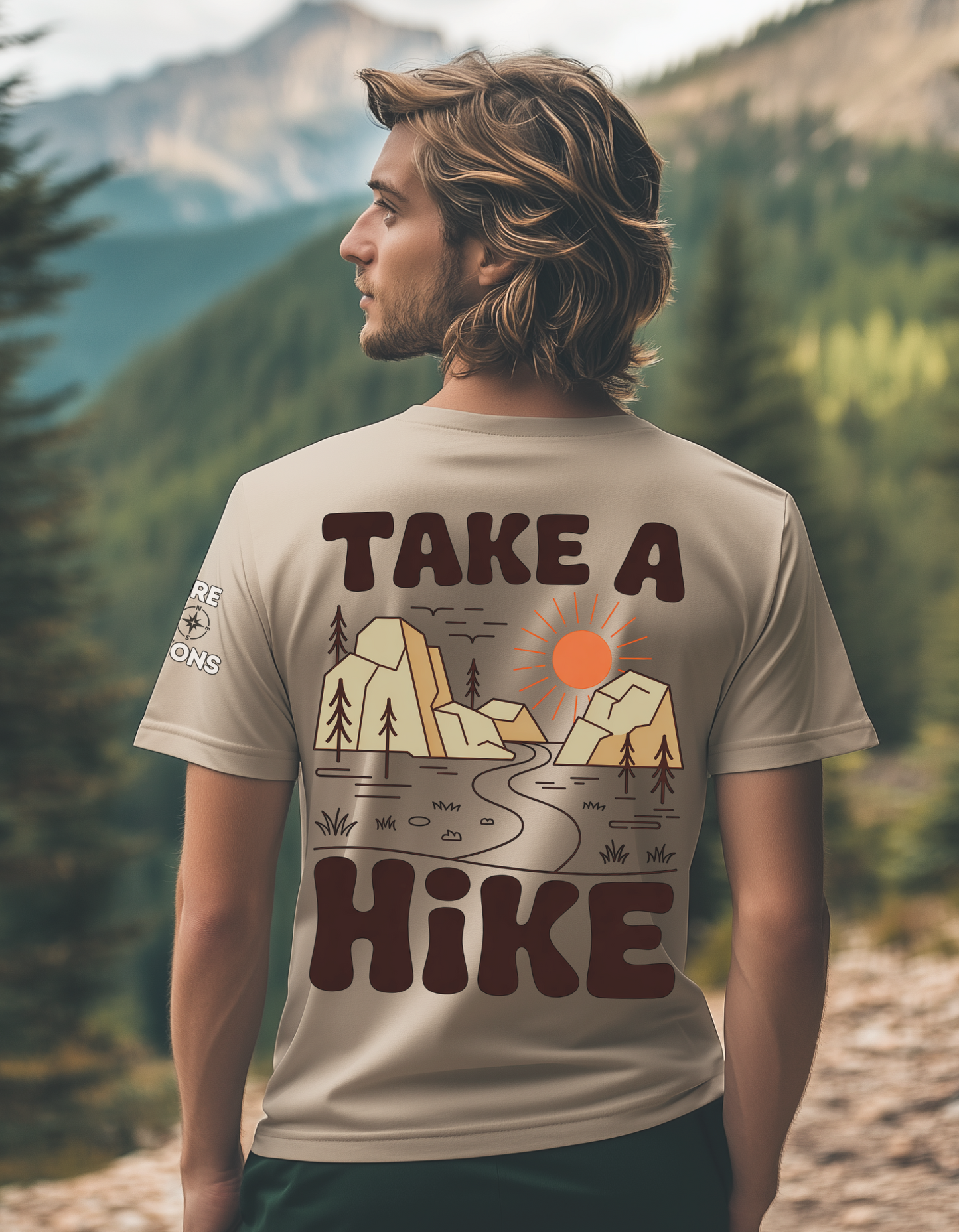 Explore Wild Horizons 'Take A Hike' Cotton T-Shirt – Funny Hiking Shirt – Nature Lover Gift – Outdoor Adventure Tee