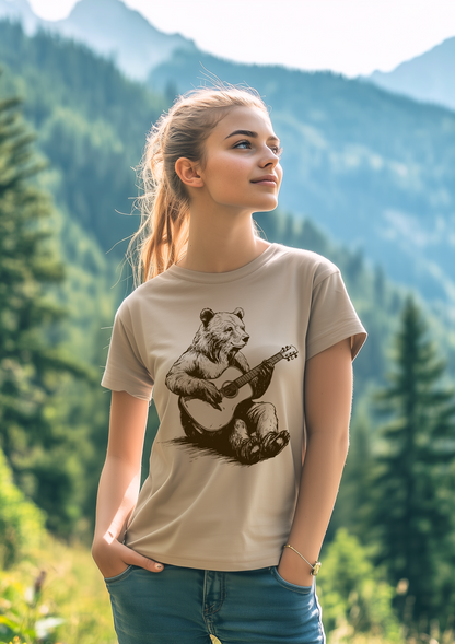 Bear Guitar T-Shirt - Bear Playing Guitar Shirt - Men's Bear Shirt - Men's Graphic Tee - Womens - Bear Tshirt - Bear Gifts Music Gift