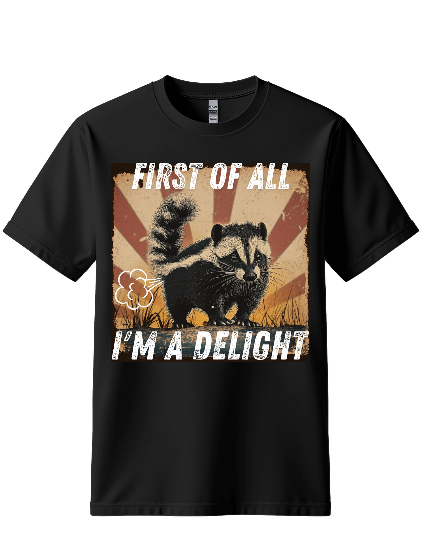 First Of All I'm A Delight Retro Sarcastic Angry Opossum Lover Shirt, Comfort Funny Animal Lover TShirt, Unique Gift for Opossum Lovers