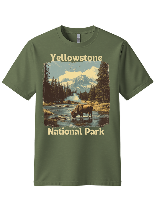 Vintage Yellowstone National Park TShirt | Retro Parks Tee Shirt, Trendy Granola Girl, Oversized Top, Gorpcore Boho Forestcore Clothing