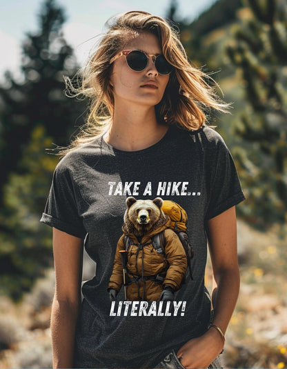 Take a hike - Retro Sweatshirt - Funny Hiking Shirt - Forest Camper Shirt -  Animal Sayings Sweatshirt - Brown Bear